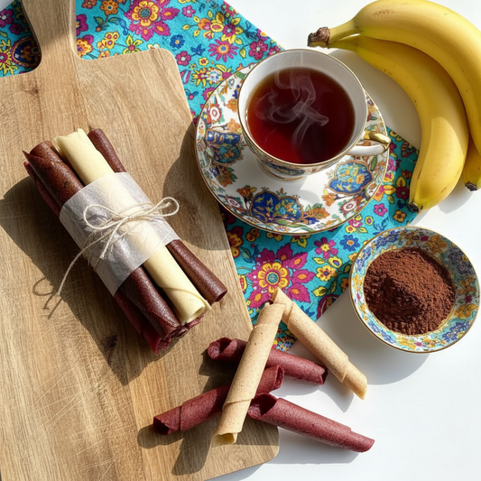 Banana Choc Roll Up - Colorful Presentation