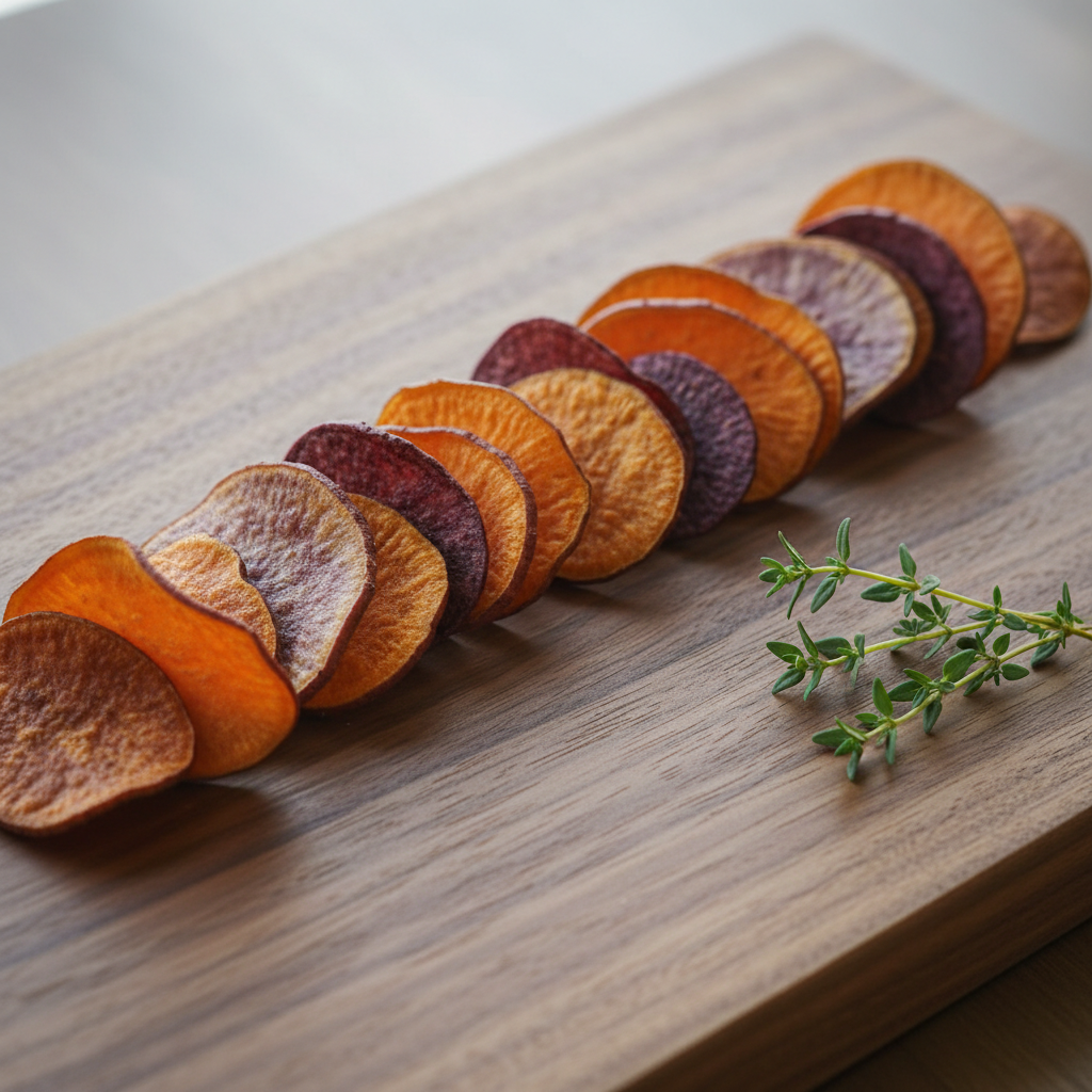Sweet Potato Chips Color Variety